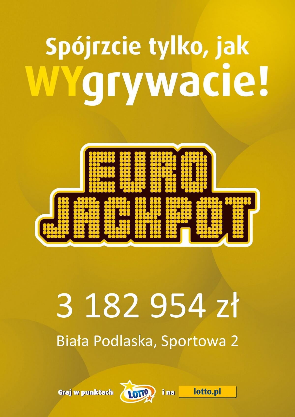 W Białej Podlaskiej padła ogromna wygrana. Ponad 3,1 mln zł w Eurojackpot